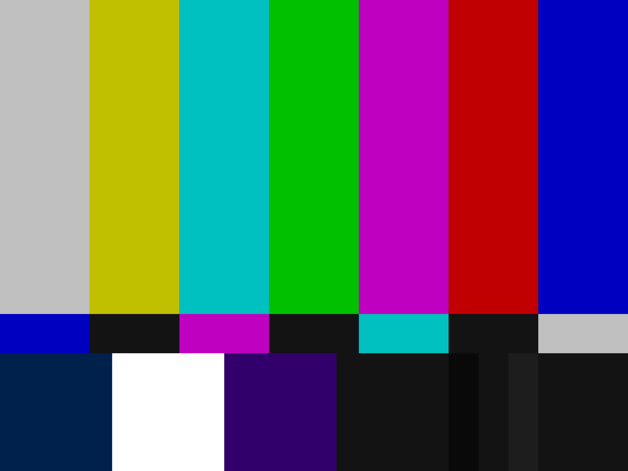 SMPTE color bar test pattern